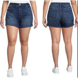 Terra & Sky Stretch‎ Denim Blue Shorts 54% Cotton Size 24W #365